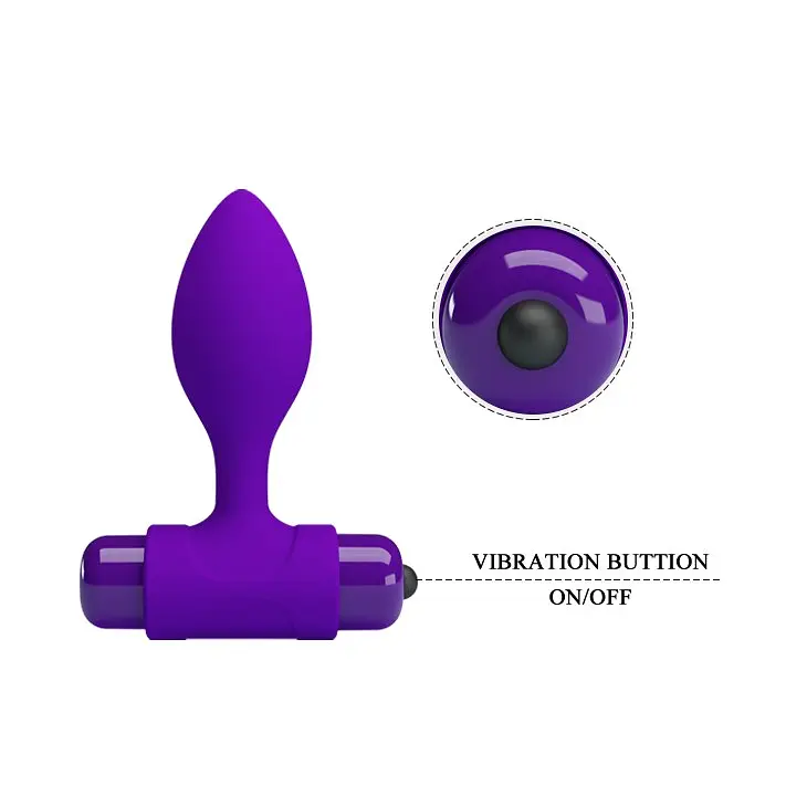 Анальная пробка Pretty Love Vibra Butt Plug 8.6 см (фиолетовый) - фото 5