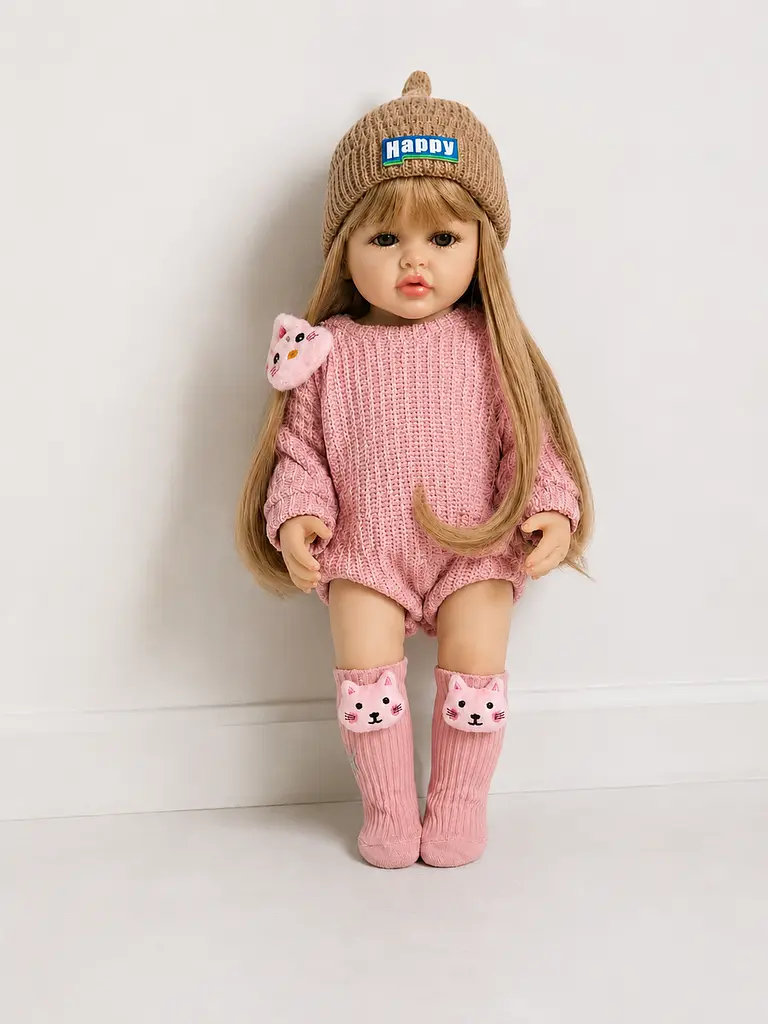 Реалістична Кукла Реборн 55 см повністю вінілова Doll Reborn Baby К0100306 - фото 5