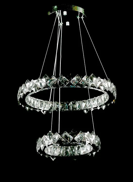 Світлодіодна люстра Splendid Ray L40802/480+320/2 LED з кришталем, хром, 80 Вт, з пультом і димером - фото 3