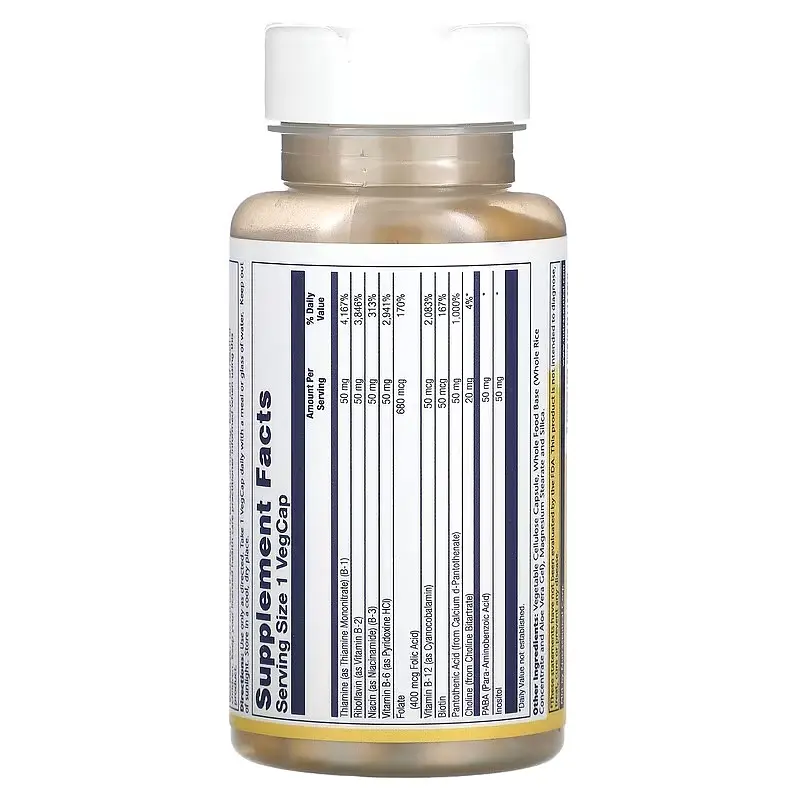 Комплекс вітамінів групи В Vitamin B-Complex 50 mg 100 капсул Solaray vit0005649 - фото 2