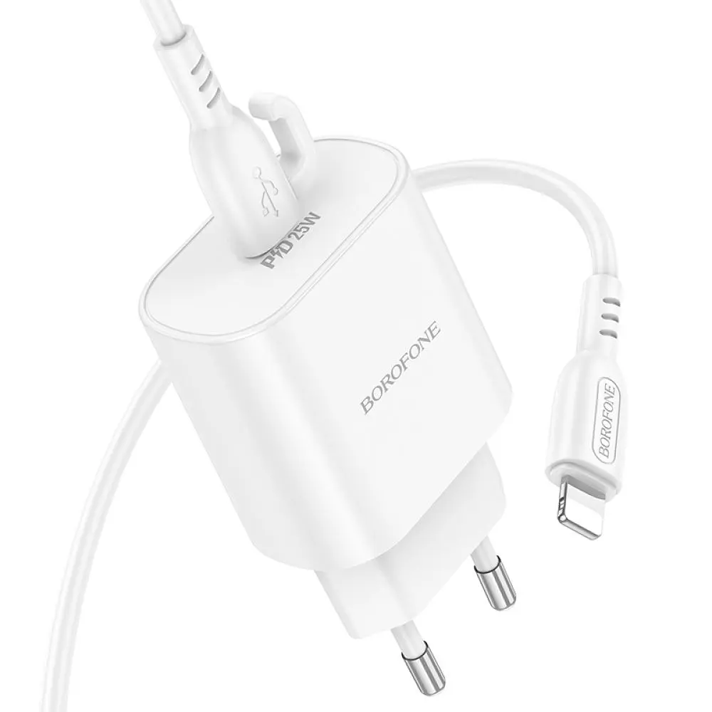 Зарядний комплект Borofone BA82A 1USB-C PPS/PD 25W QC3.0 Type-C to Lightning 1 м White (34483_3341412) - фото 4
