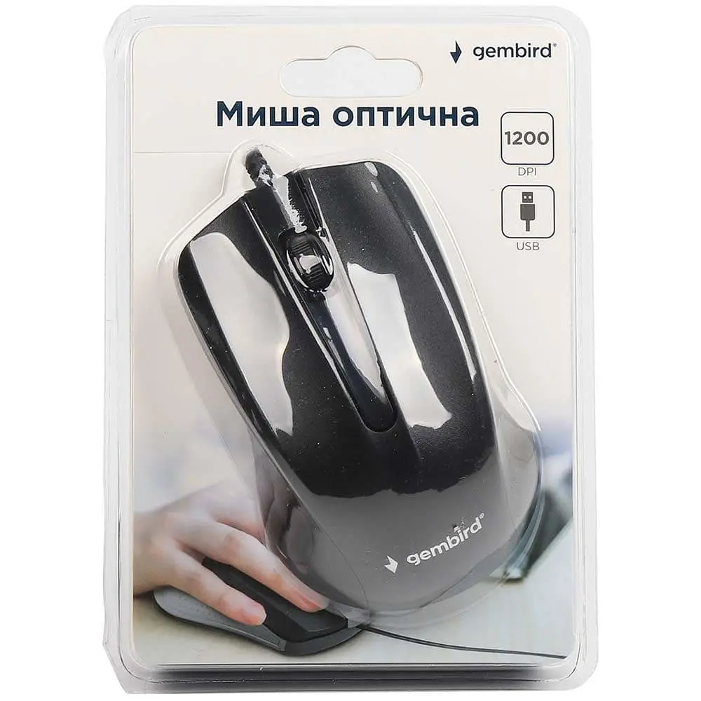 Мышь Gembird MUS-101 USB Black (MUS-101) - фото 4