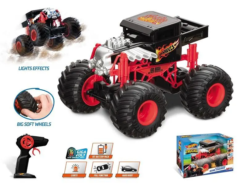 Іграшковий автомобіль на радіокеруванні Mondo Hot Wheels Monster Trucks Bone Shaker 1:15 (63648) - фото 2