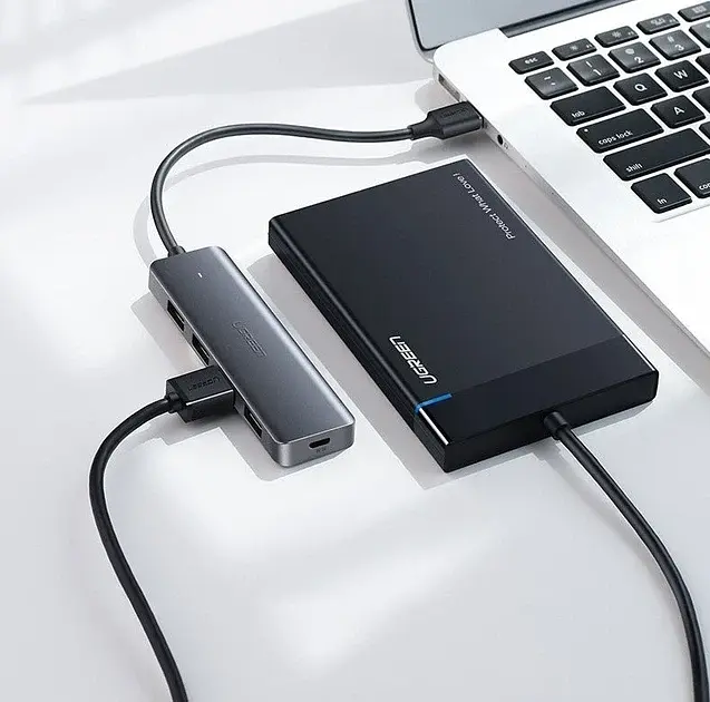 USB-хаб UGREEN CM219 4-in-1 USB Type-C to 4xUSB 3.0 HUB Space Gray - фото 7