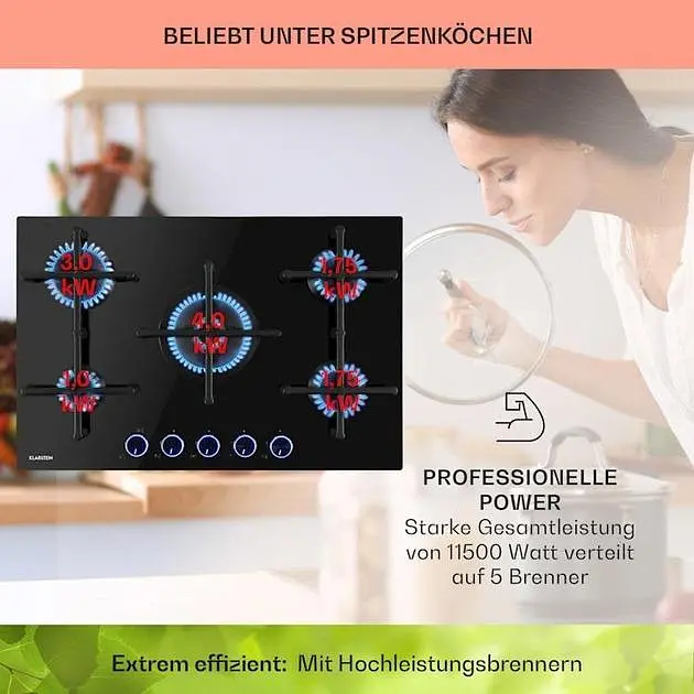 Варочная поверхность газовая Klarstein Illuminosa 5 (10035465) - фото 3