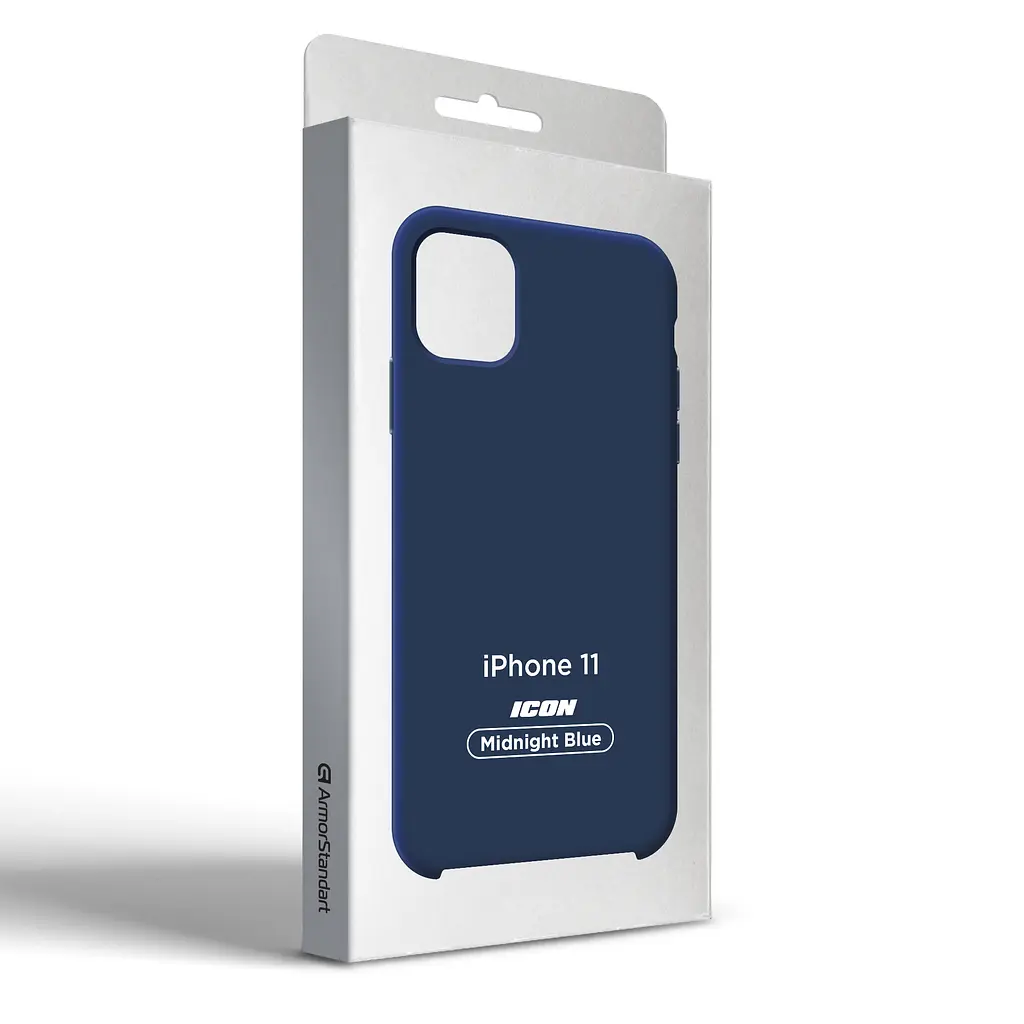 Силиконовый чехол для Apple iPhone 11, ICON2 Case, синий, противоударный, панель, защита всего корпуса, матовая поверхность Soft Touch, выступает над дисплеем, совместим с защитными стеклами и пленками, с микрофиброй, ArmorStandart (ARM60553) - фото 9