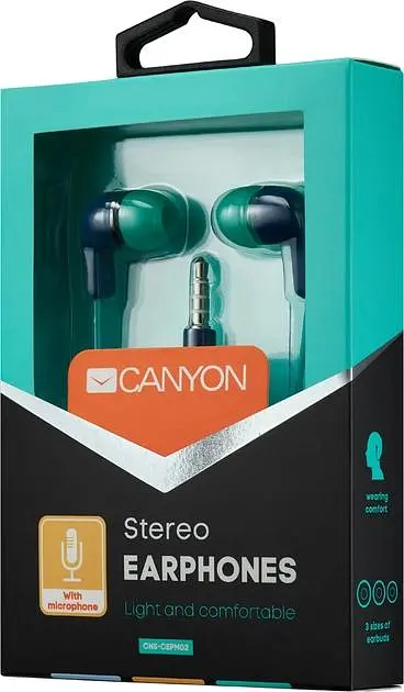 Навушники Canyon Blue-Green (CNS-CEPM02GBL) - фото 2