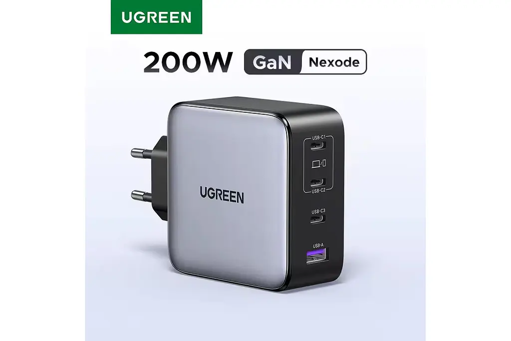 Зарядний пристрій Ugreen GaN 200W X764 - фото 2