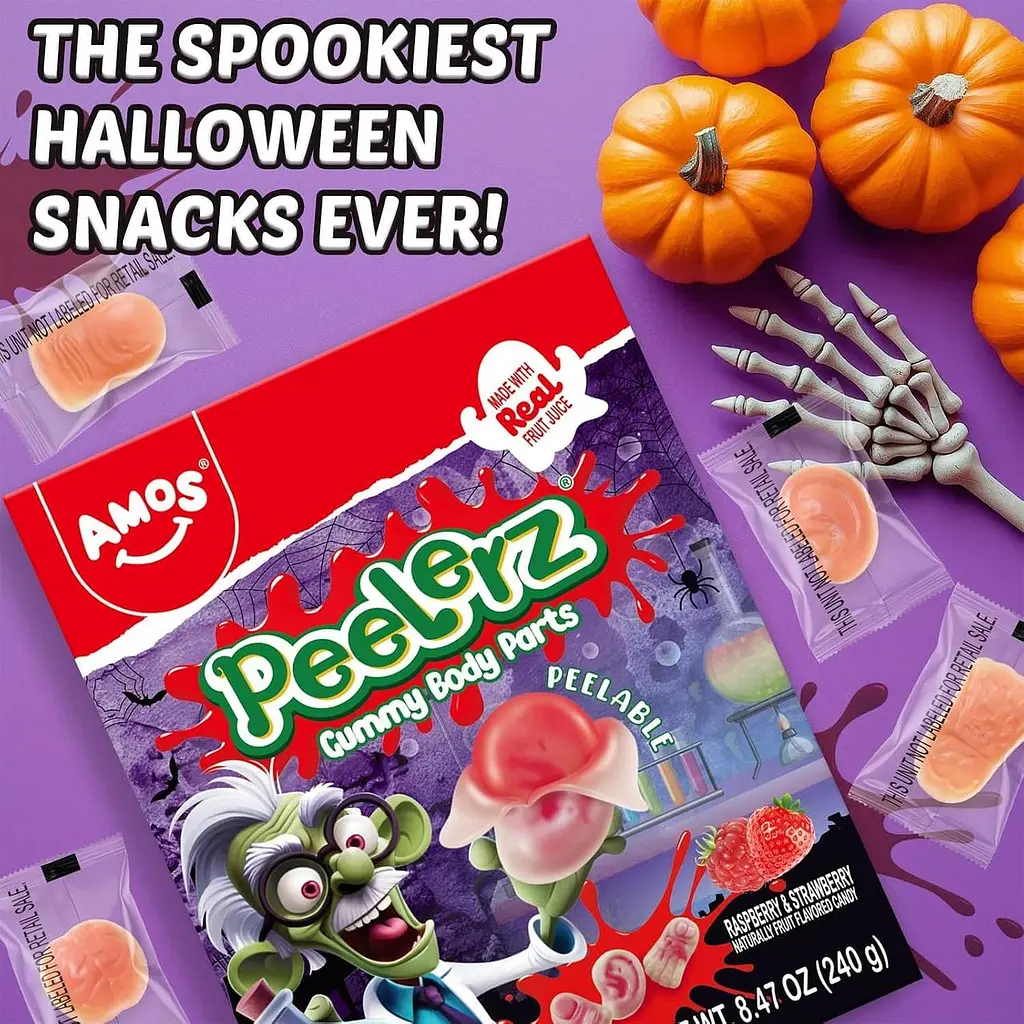 Жувальні цукерки Amos Halloween Peelerz Body Parts Gummies Candy 240г - фото 5