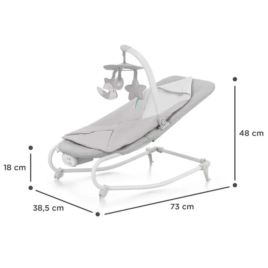 Шезлонг-гойдалка Kinderkraft Felio 2 Stone Grey (KBFELI20GRY0000) - фото 12