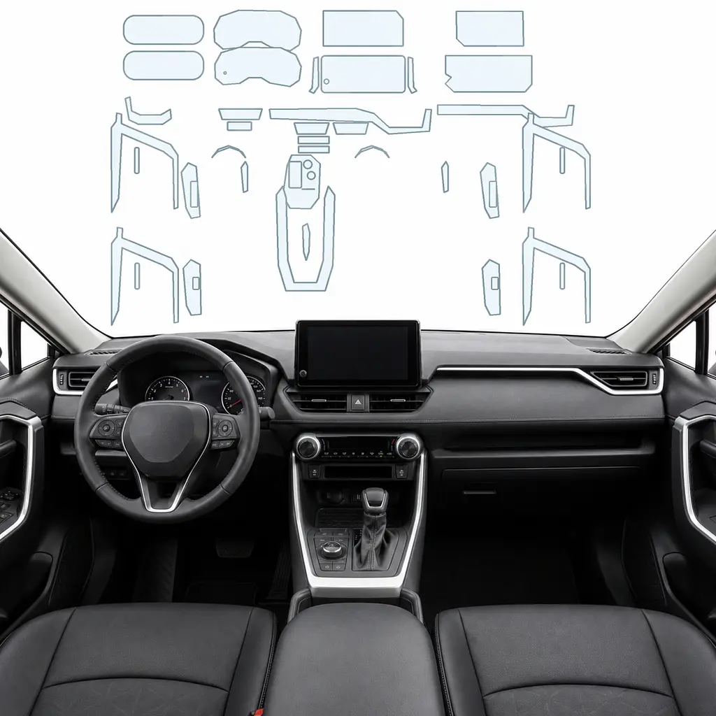 Набір Плівок захисних для салону Toyota RAV4 V (XA50) 2018-2025 TPH (Кансолі Дисплея Ручок) Тип 1