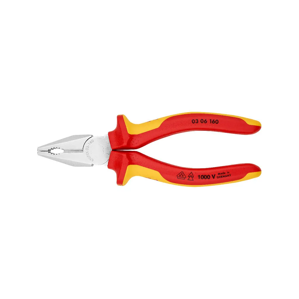 Плоскогубці KNIPEX комбіновані діелектричні VDE (03 06 160) - фото 3