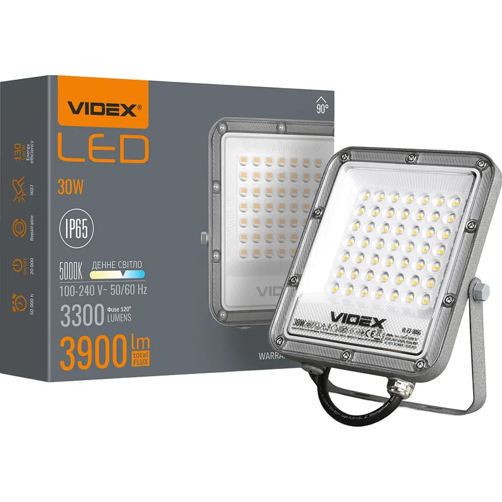 Світлодіодний прожектор Videx Premium F2 30W 5000K (VL-F2-305G) [144832] - фото 6