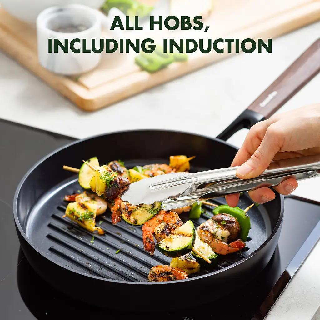 Сковорода-гриль GreenPan Eco Smartshape Darkwood 28 см (CC006444-001) - фото 4