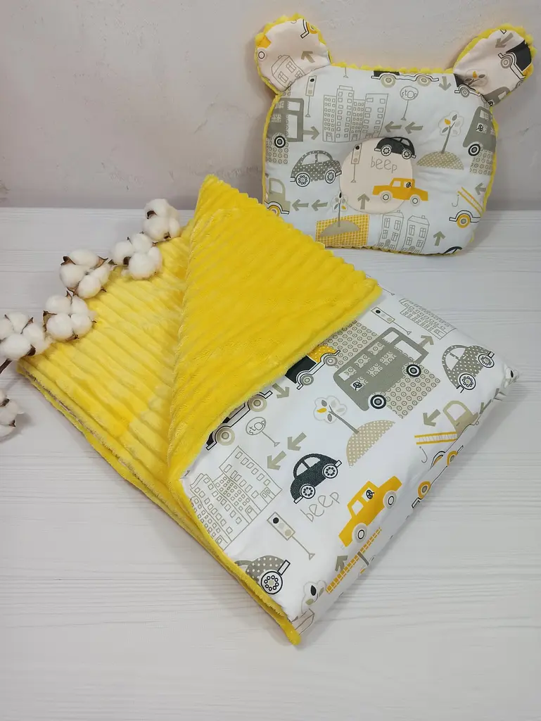 Плед для немовлят із знімним утеплювачем та подушка a.l.babybox Машинки в місті Жовтий