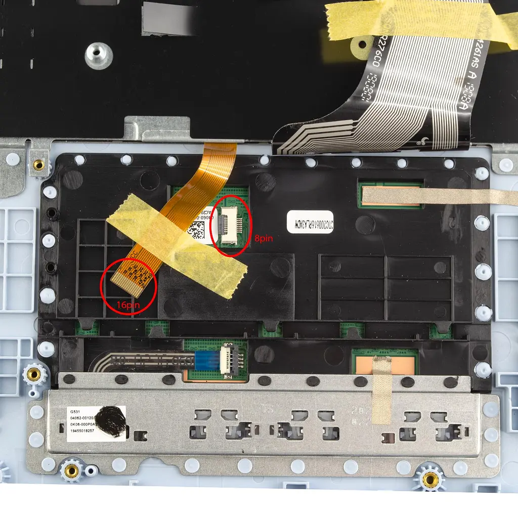 Верхня кришка для Asus G531GU GL531GU G531GT G531GV, RU/UA (топкейс+клавіатура, 16pin підсвічування, Оригінал) - фото 3