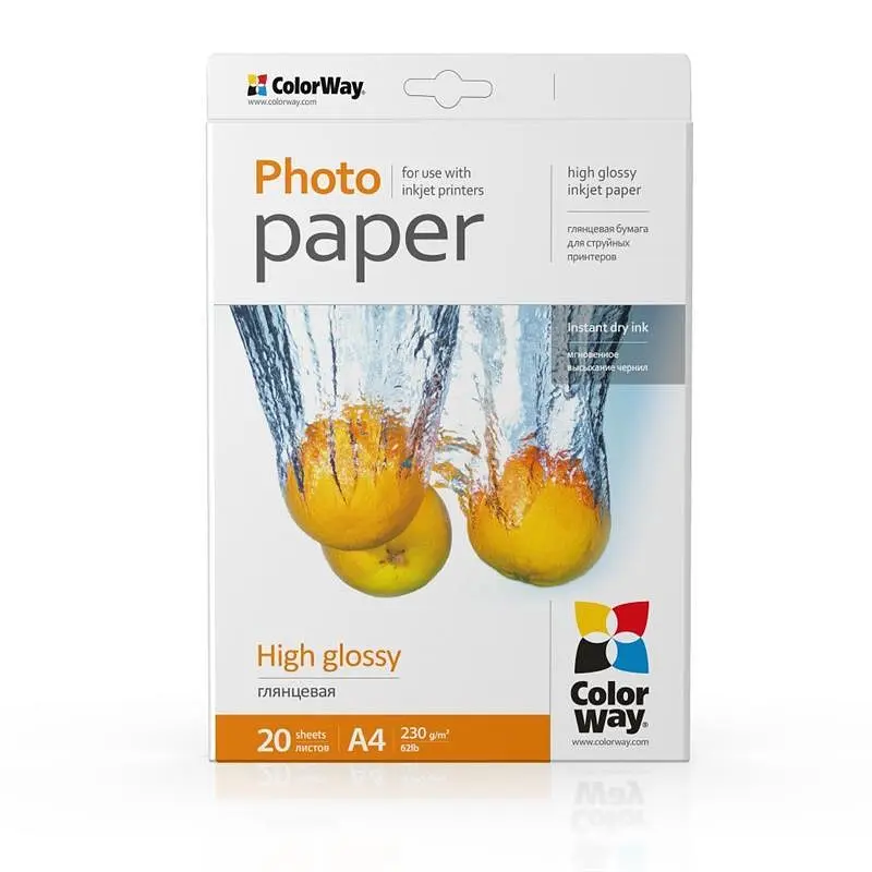 Фотопапір ColorWay глянсовий 230г/м2 A4 20 арк. (PG230020A4) - фото 2
