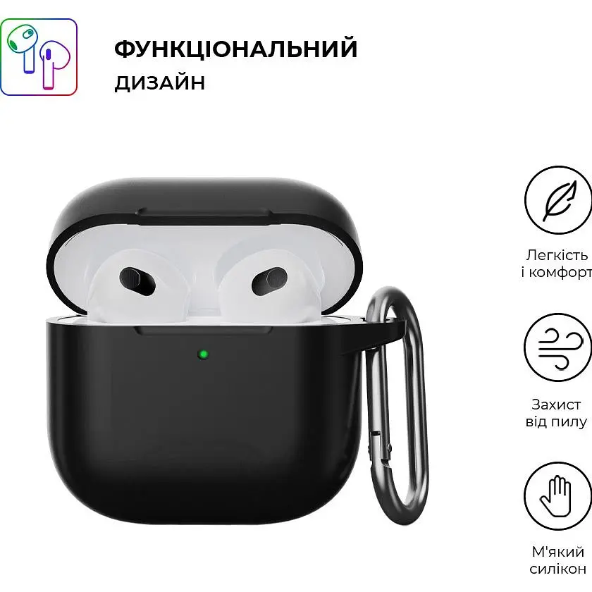Чохол ArmorStandart Hang Case для Apple AirPods 4 Black (ARM81277) [118640] - фото 3