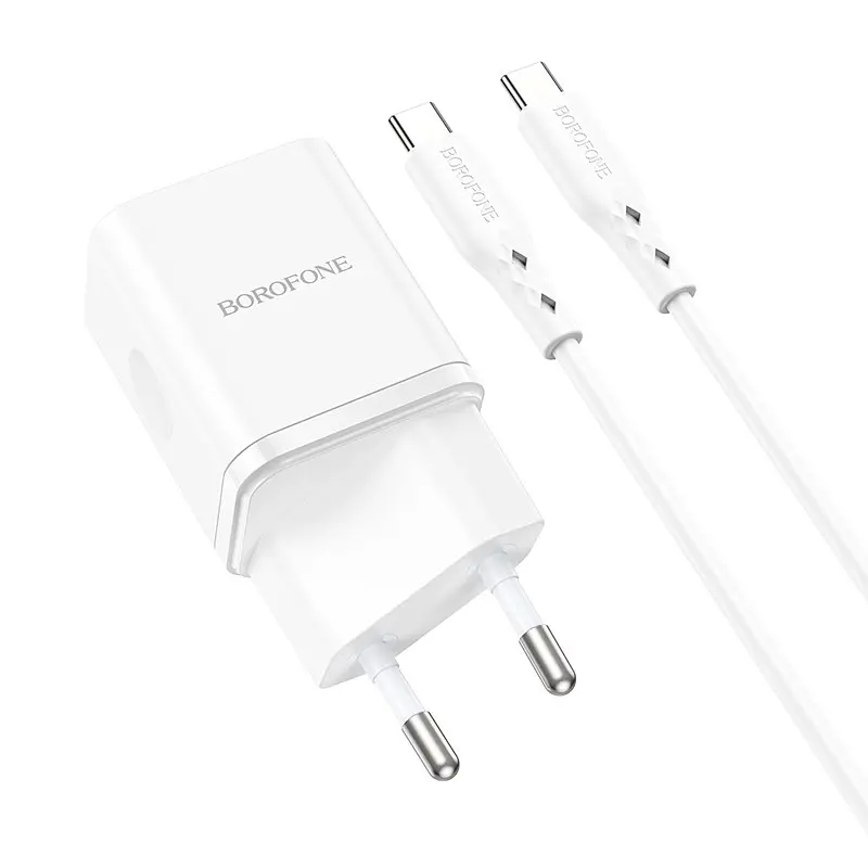 СЗУ Borofone BN7 PD20W+QC3.0 (1USB-A/1C) + кабель Type-C to Type-C - фото 4