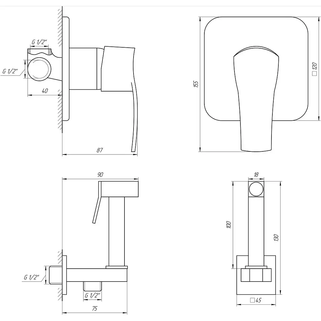 Змішувач гігієнічний Globus Lux GLQU-0110-Q хром (18400) - фото 4
