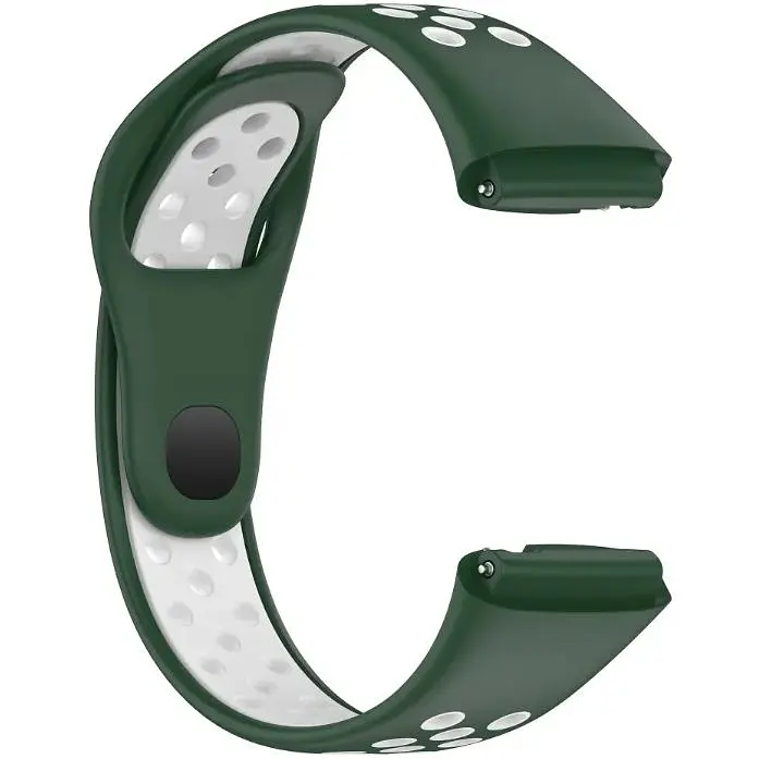 Ремешок DK для Xiaomi Redmi Watch 3 Active / 3 Lite Silicone Sport Band Nike (green / white) - фото 2