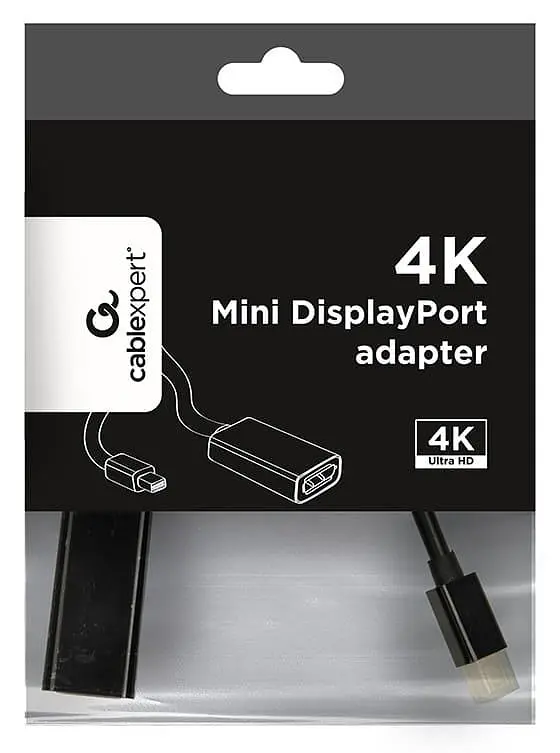 Переходник Cablexpert MiniDisplayPort-DisplayPort, 0,15 м, черный (A-mDPM-DPF4K-01) - фото 3
