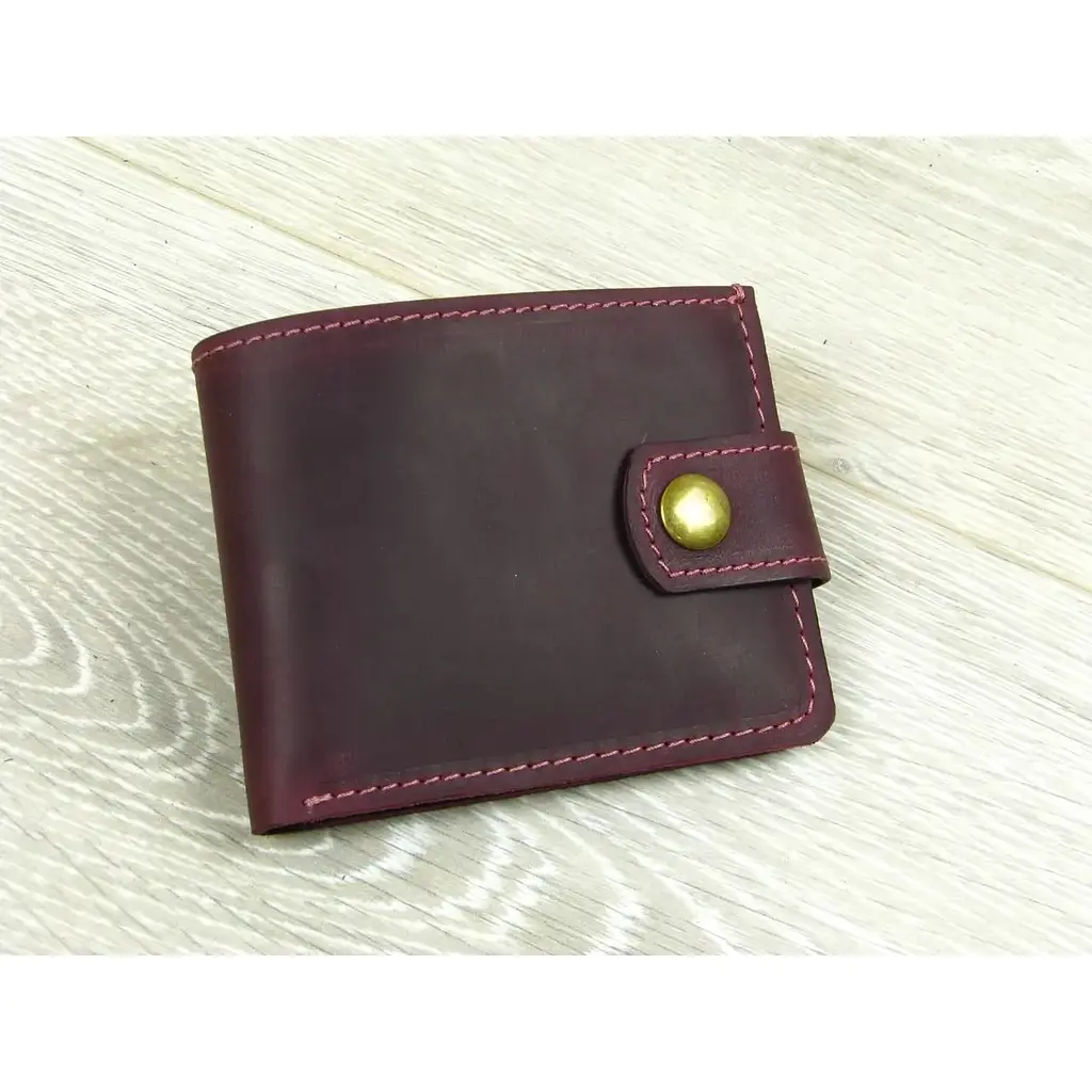 Женское портмоне GS кожаное бордовое - фото 2