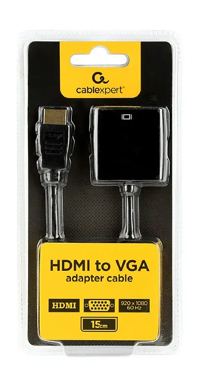 Адаптер Cablexpert HDMI - VGA V 1.4 (M/F), 0.15 м, чорний (A-HDMI-VGA-04) блістер - фото 3
