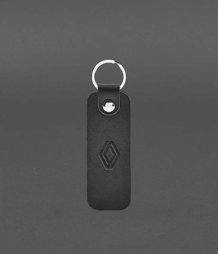 Шкіряний брелок для Авто Renaulti чорний краст - фото 2