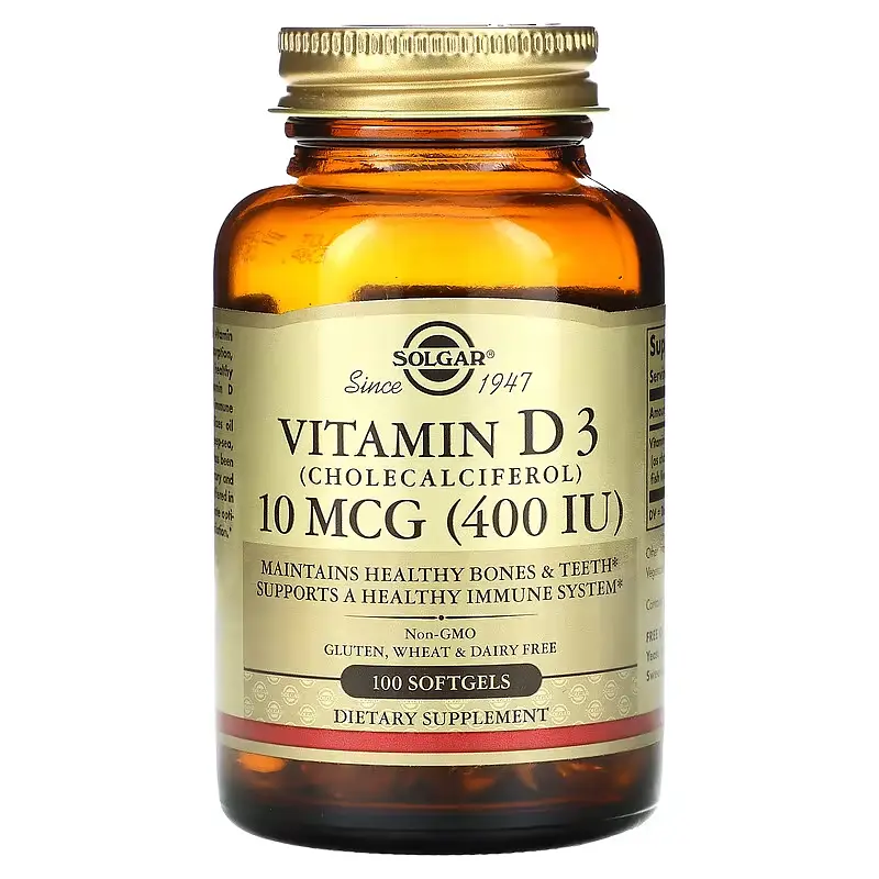 Вітамін Д3 Vitamin D3 (Холекальциферол) 10мкг (400 МО) - 100 софтгель