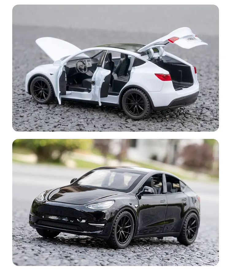 Колекційна металева модель електромобіля АвтоЕксперт Tesla Model Y з інерцією, світлом та звуком 1:32 - фото 6