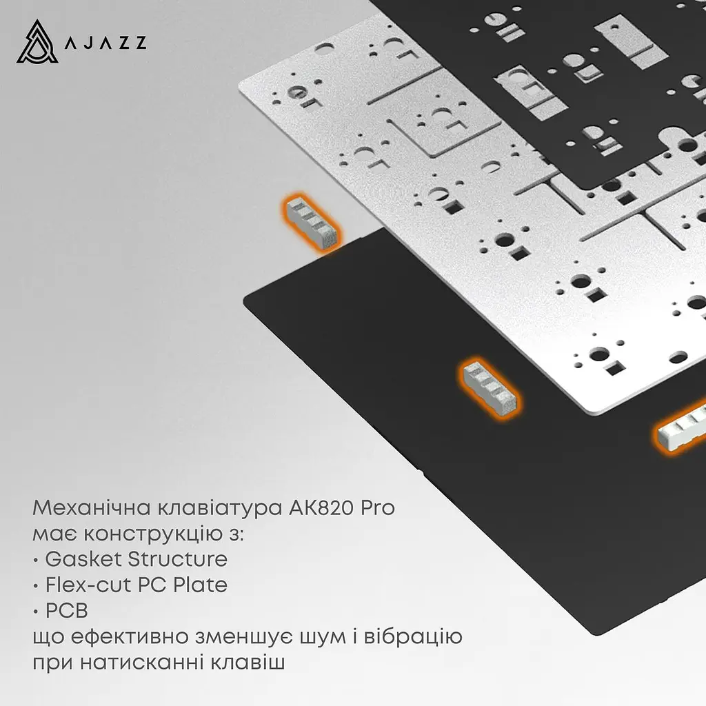 Клавіатура бездротова Ajazz AK820 Pro Flying Fish Switch Пурпуровий RGB With Screen (AK820PRO-FF-PWB) - фото 10