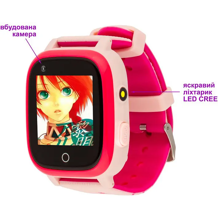 Дитячий водонепроникний смарт-годинник AmiGo GO005 4G WIFI Thermometer Pink [59323] - фото 2
