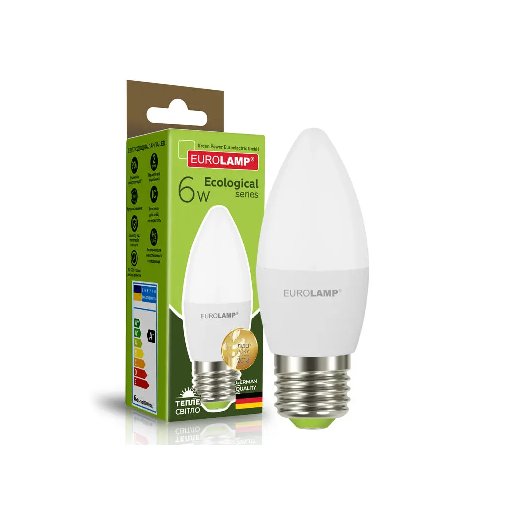 Лампочка Eurolamp LED CL 6W E27 3000K 220V (LED-CL-06273(P)) - фото 2