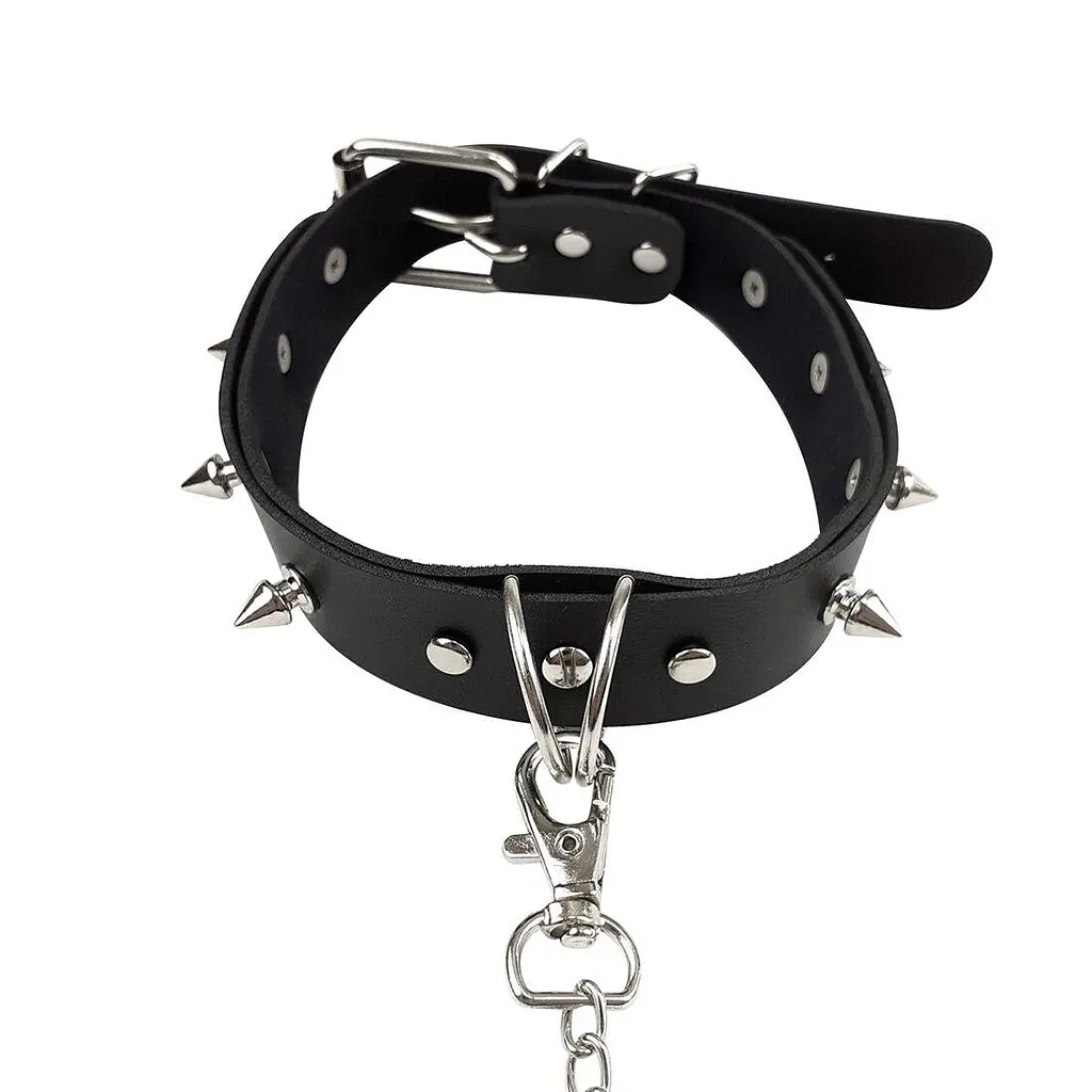 Ошейник с шипами и поводком Art of Sex - Collar Spikes and Leash - фото 6