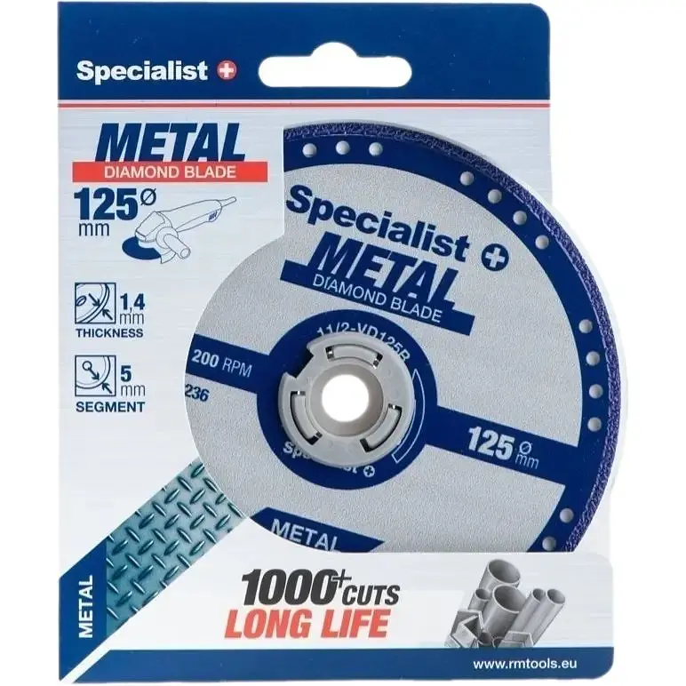Диск алмазний Specialist+ Metal по металу 125x1.4x22 мм (11/2-VD125R)