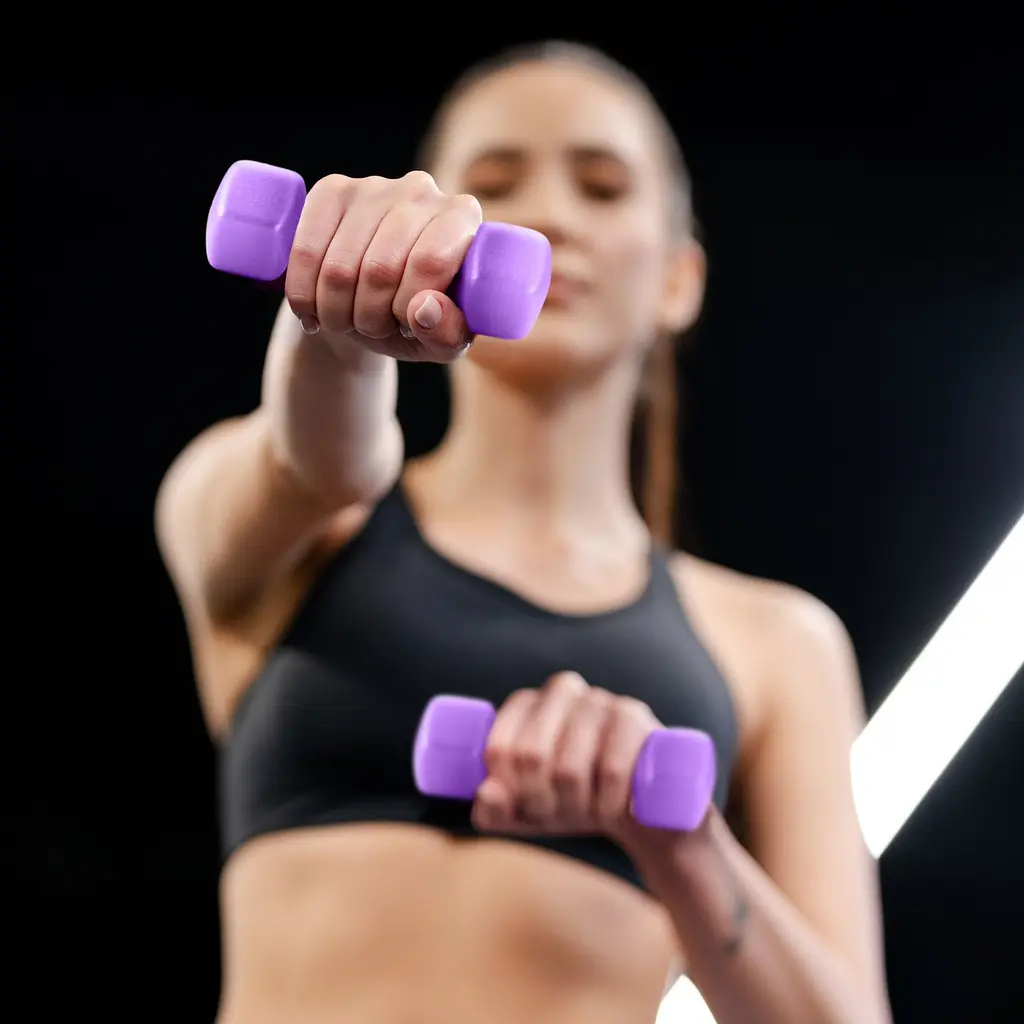 Гантели для фитнеса неопреновые Gymtek Hex 2х2кг сиреневый - фото 4