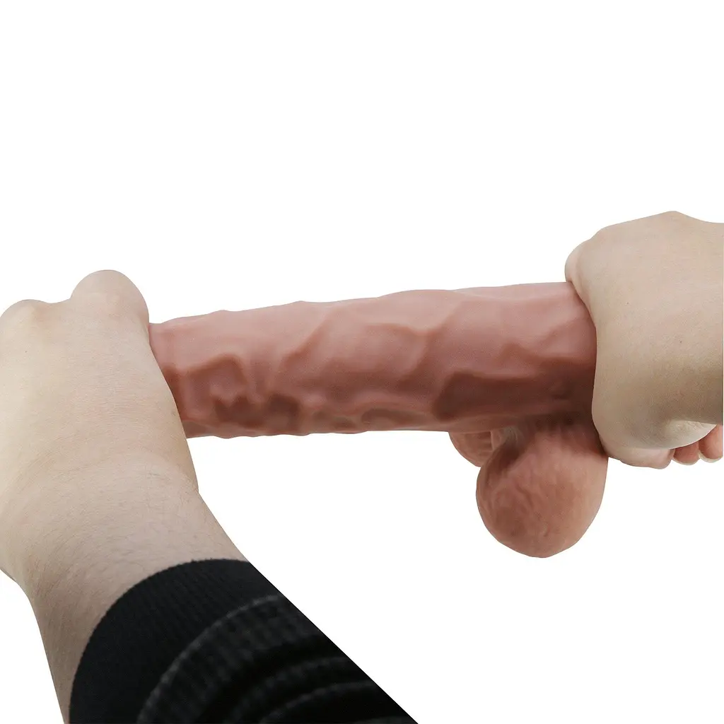 Фаллоимитатор Baile Sliding Skin Bendable 9.4'' 24 см коричневый - фото 8