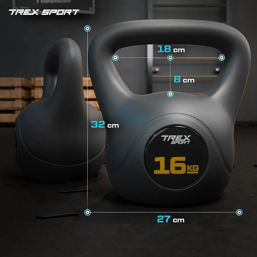 Гиря вінілова 16кг Trex Sport TX-016CKB чорний - фото 8