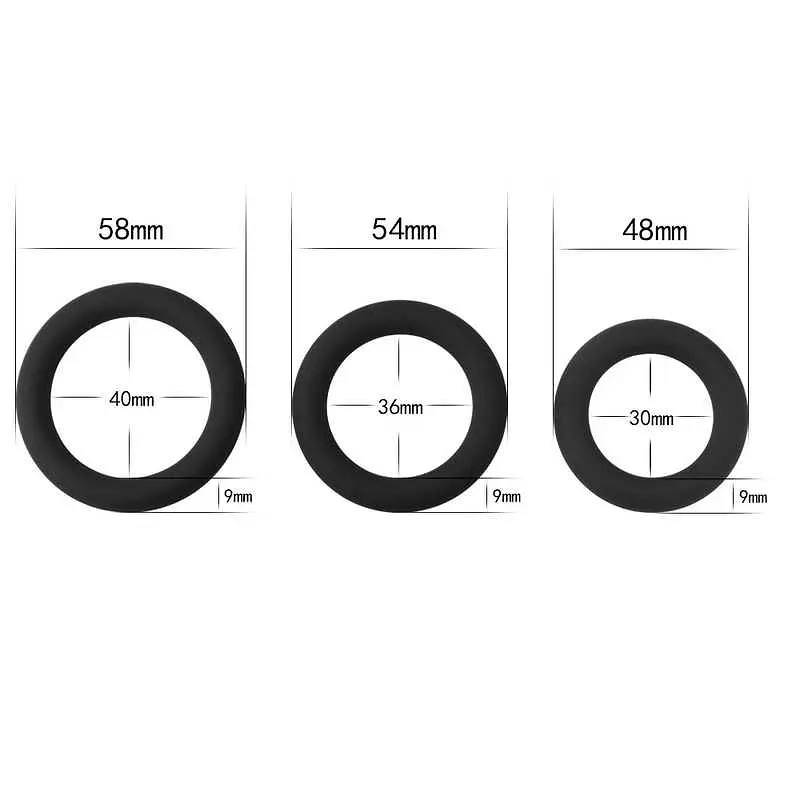 Ерекційні кільця Power Plus Soft Silicone Snug Ring Black - фото 3