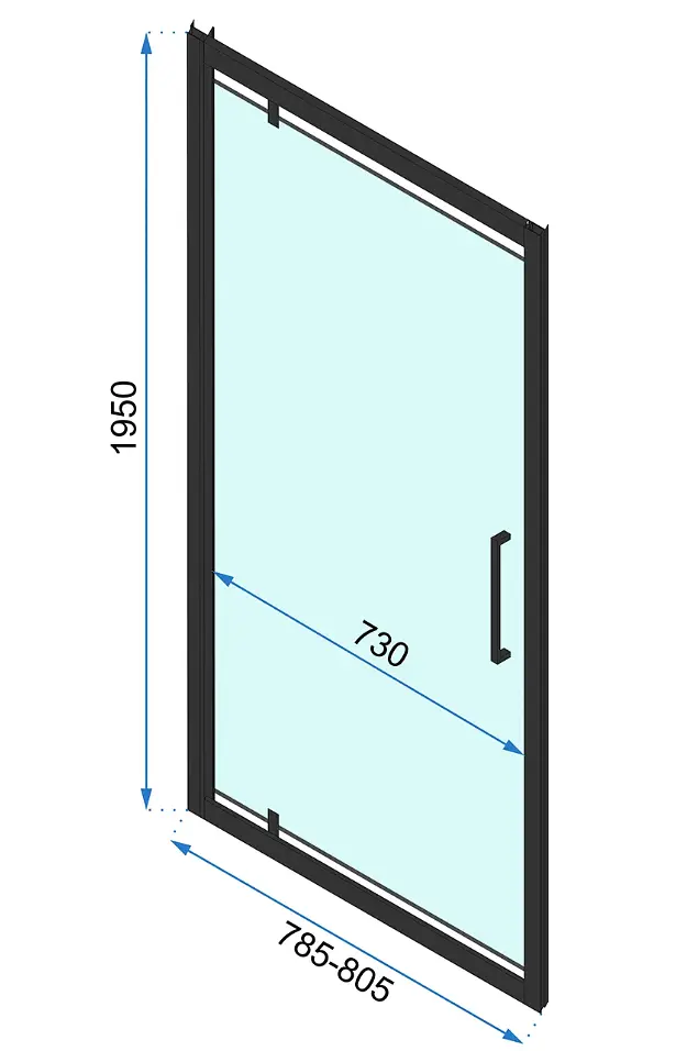 Душова кабіна Rea Rapid Swing 100x80 black REA-K6423 + REA-K6408, Чорний матовий, Універсальна, прозрачний, Чорний матовий - фото 6