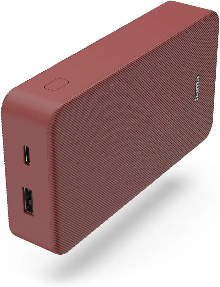 Акумулятор портативний літій-іонний Power Bank Hama 20000 мА·рік, USB-C, USB-A, red - фото 2