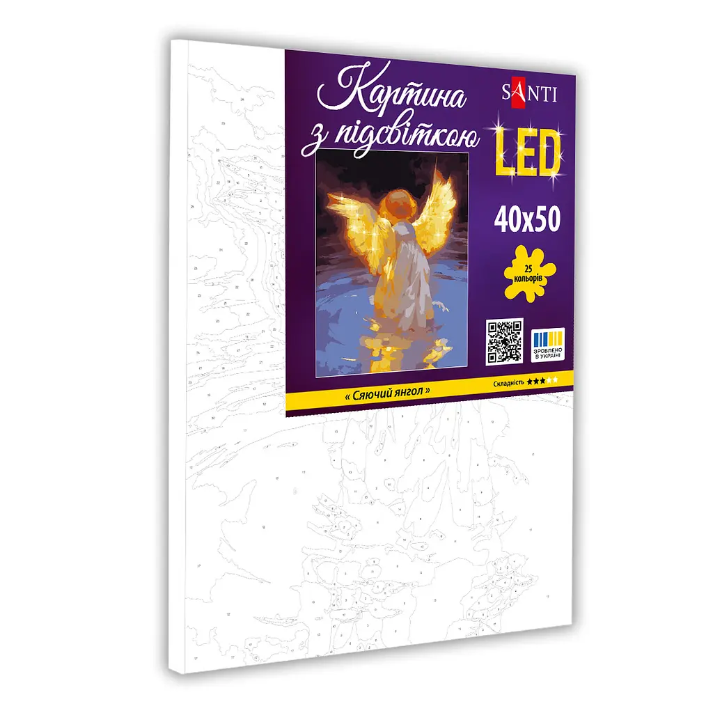 Картина по номерам Santi Блестящий ангел 40х50 см с LED подсветкой (955081) - фото 2