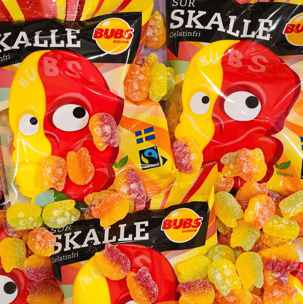 Жувальні цукерки Bubs Sur Skalle Gelatinfri Sour Skull 92г - фото 6