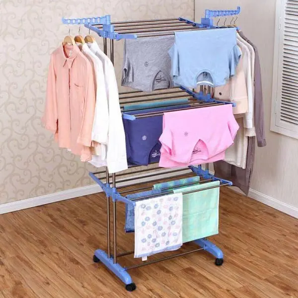 Сушарка складна для білизни GARMENT RACK Вертикальна пересувна стійка-сушарка для сушіння речей та білизни, на коліщатках - фото 6
