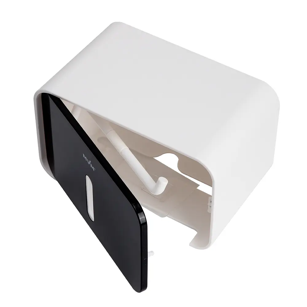 Тримач для туалетного паперу МВМ My Home BP-15, клейкий, білий з чорним (BP-15 WHITE/BLACK)