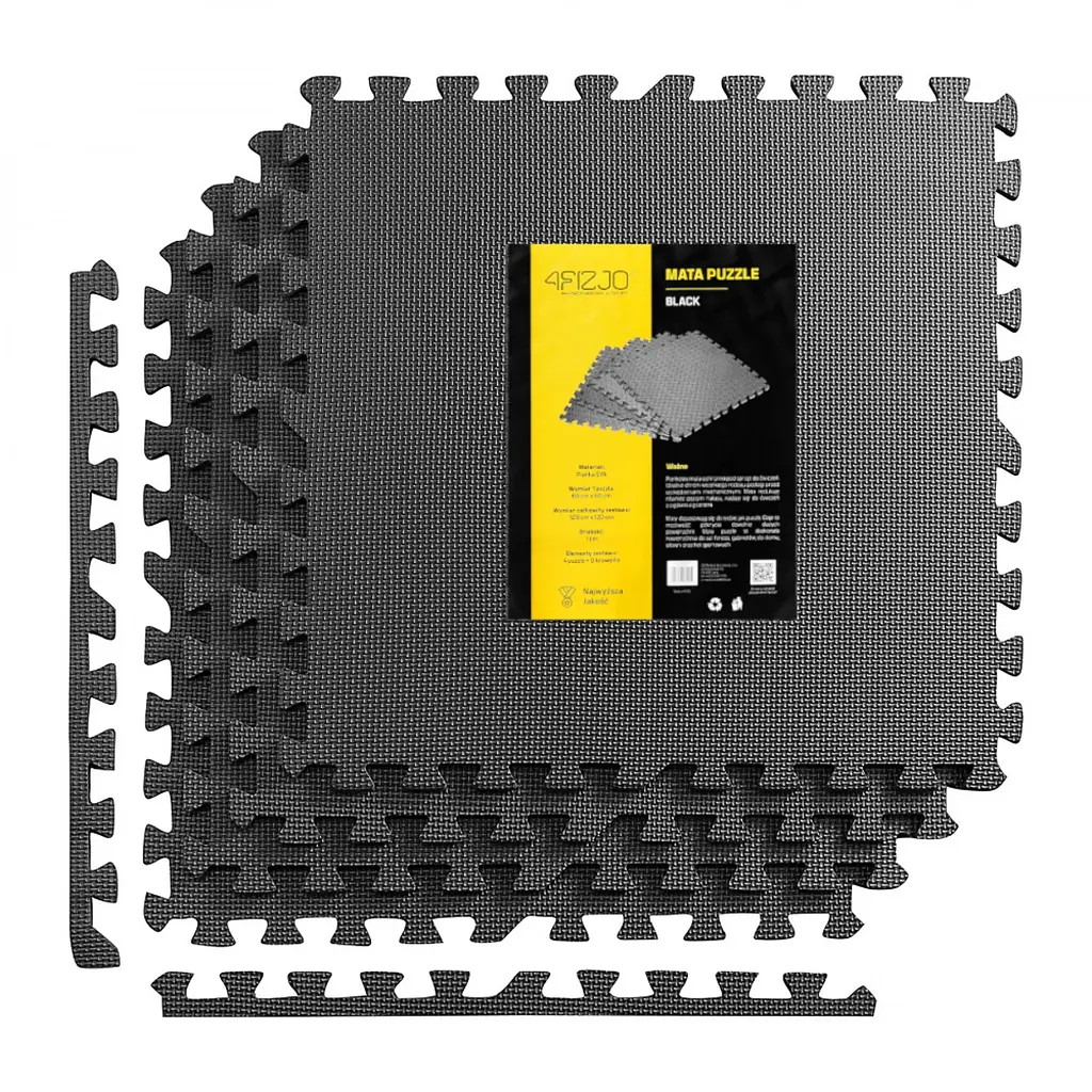 Мат-пазл (ласточкин хвіст) 4FIZJO Mat Puzzle EVA 120 x 120 x 1 cм Black 4FJ0060 (P-5907222931011)