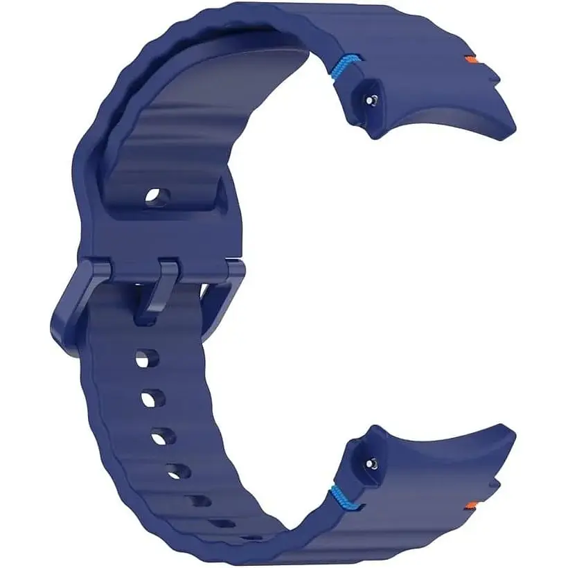 Силіконовий ремінець BeCover Ribbed Tape для Samsung Galaxy Watch (20 mm) 3 41 mm/4 40mm-44mm/5 40-44mm/6 40-44mm/7 40-44mm Deep Blue (712040) - фото 2