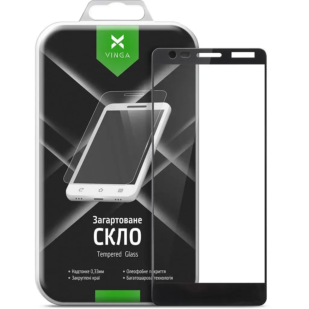 Скло захисне Vinga для Nokia 3.1 Black (VTPGS-N31B) - фото 2