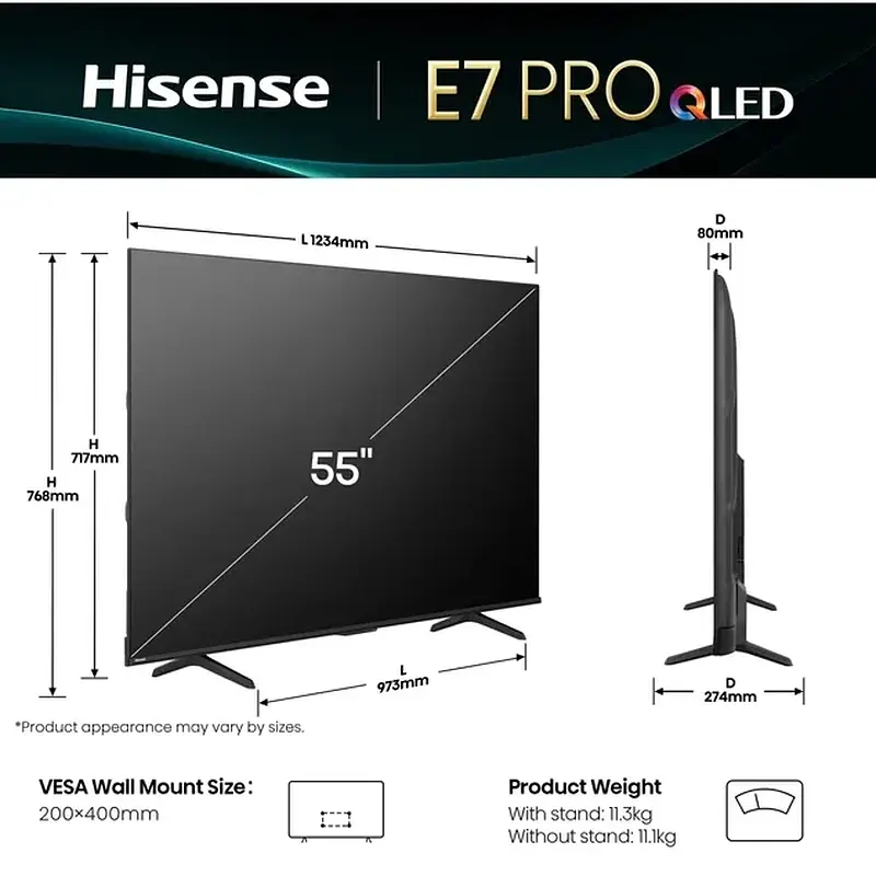 Телевізор LED HISENSE 55E7Q PRO - фото 4